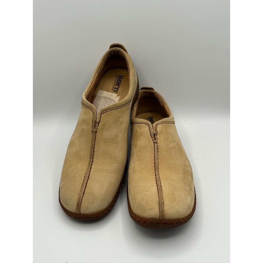 Born Women‎ Tan Nubuck Leather Slip On Loafers Comfort Shoes Size US 8 EU 39